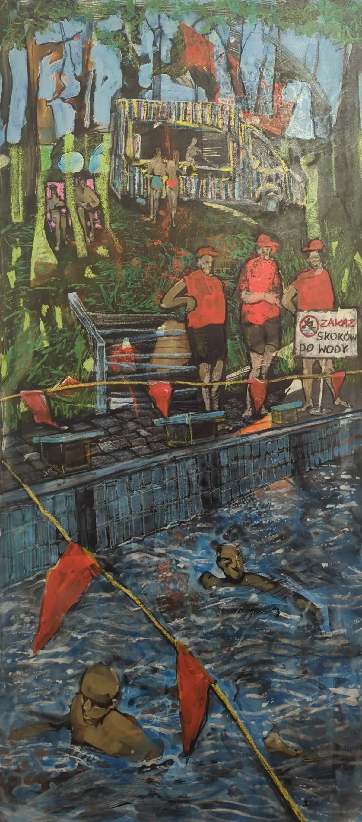 Painting “Cieszyn swimming pool” by Monika Ślósarczyk.
