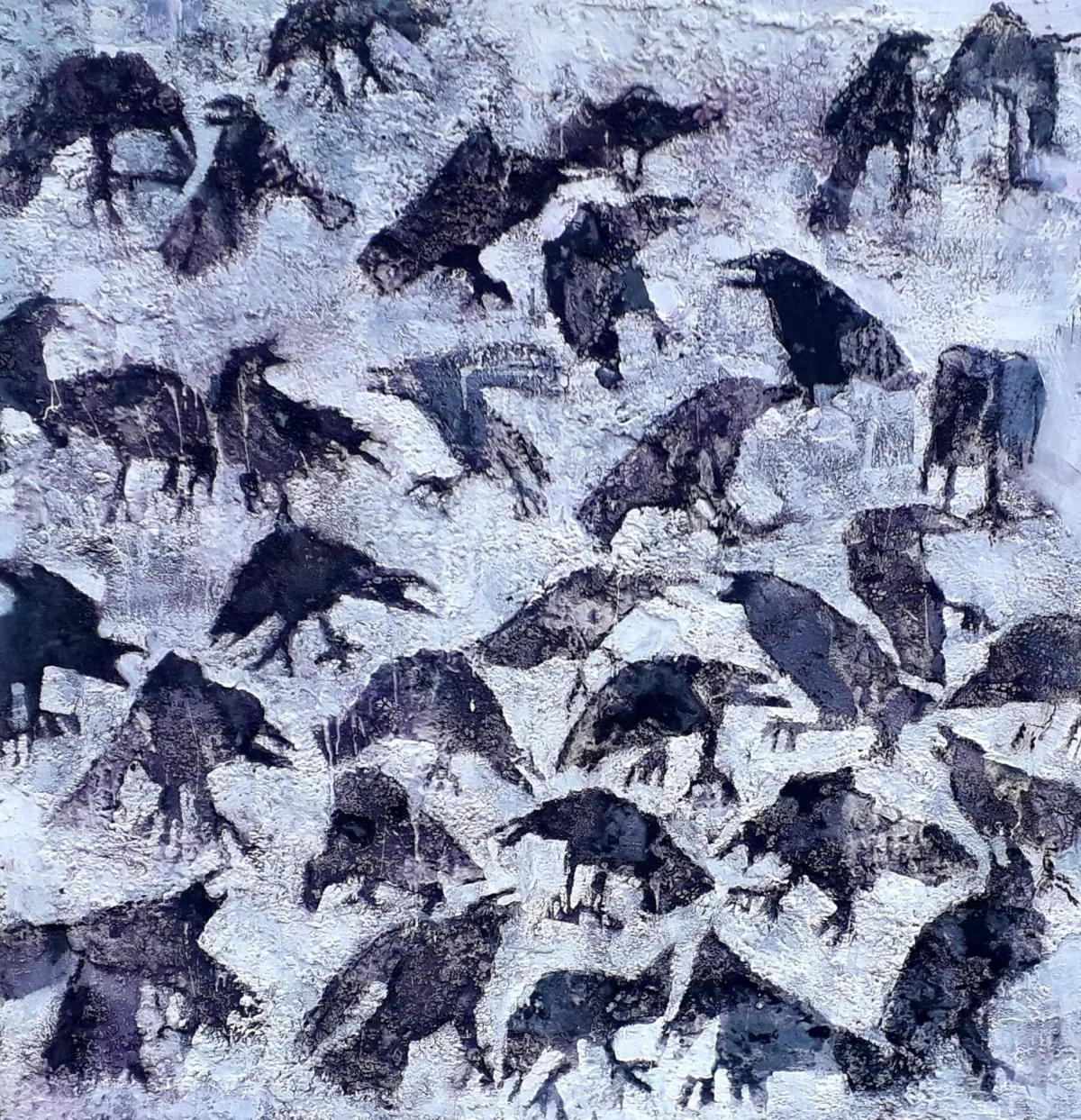 Painting “Ravens” by Monika Ślósarczyk.